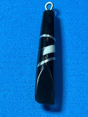 Black and Silver Resin Whistle Pendant